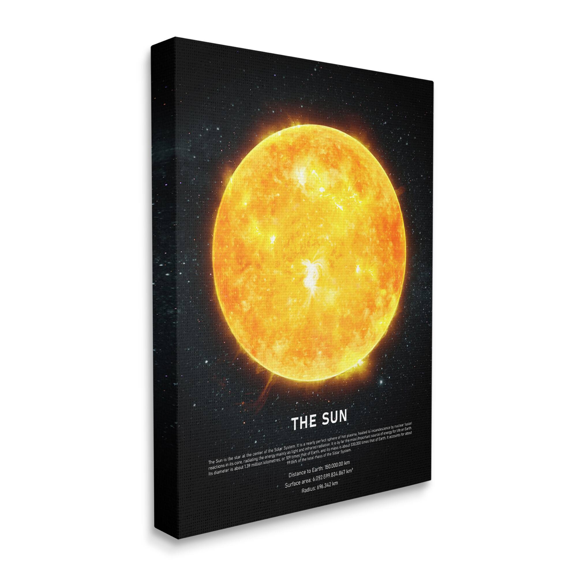 Stupell Industries Milky Way Sun Infographic Outer Space Astrological Facts Canvas Wall Art